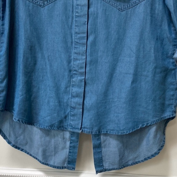 Denim Button Front Shirt Oversized XS - Picture 8 of 8